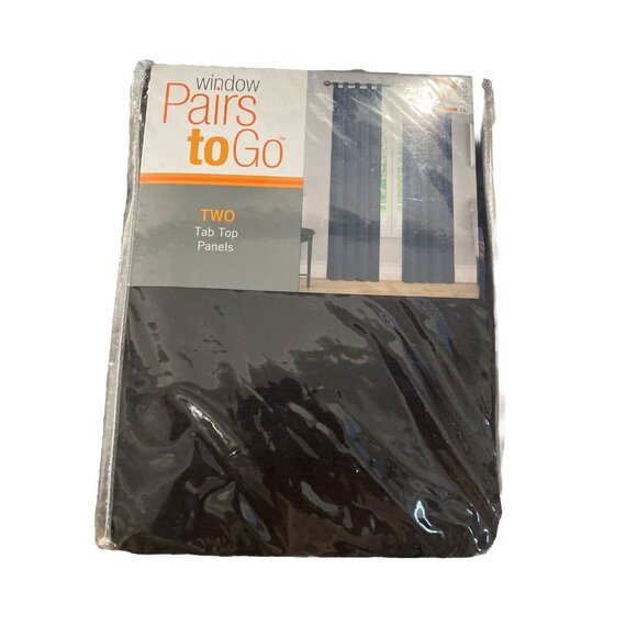 PAIRS TO GO Montana Modern Decorative Tab Top Window Curtains   2panels 60 X63in - Picture 2 of 8